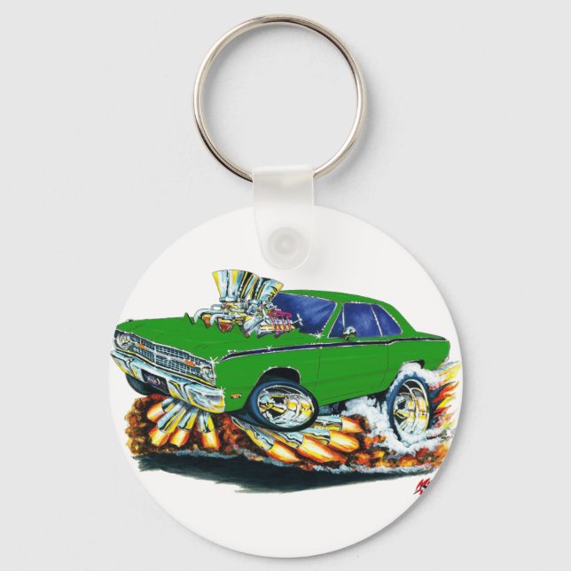 1968-71 Dodge Dart Green Car Keychain (Front)
