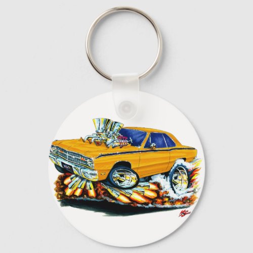 1968-71 Dodge Dart Orange Car Keychain