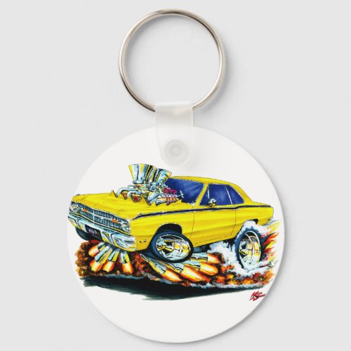 1968-71 Dodge Dart Yellow Car Keychain