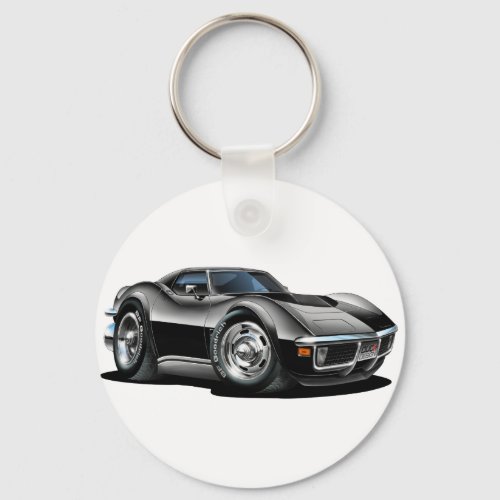 1968_72 Corvette Black Car Keychain