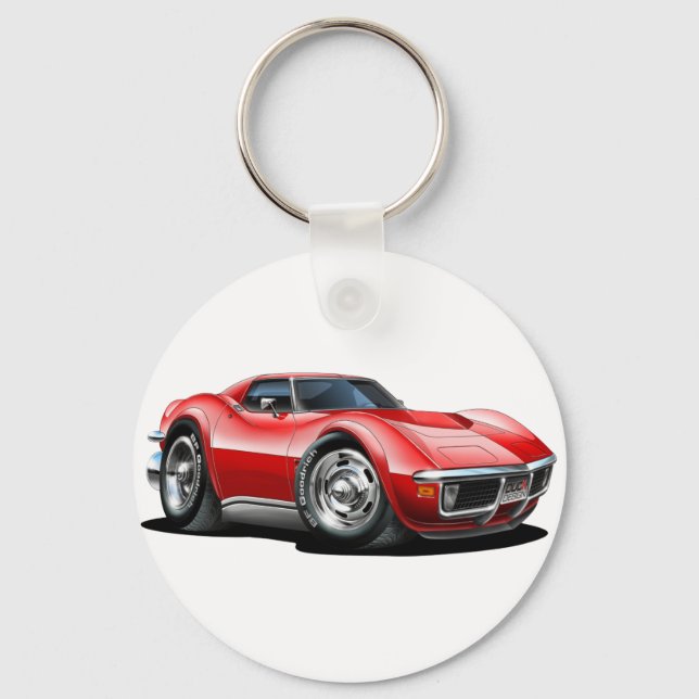 1968-72 Corvette Red Car Keychain (Front)