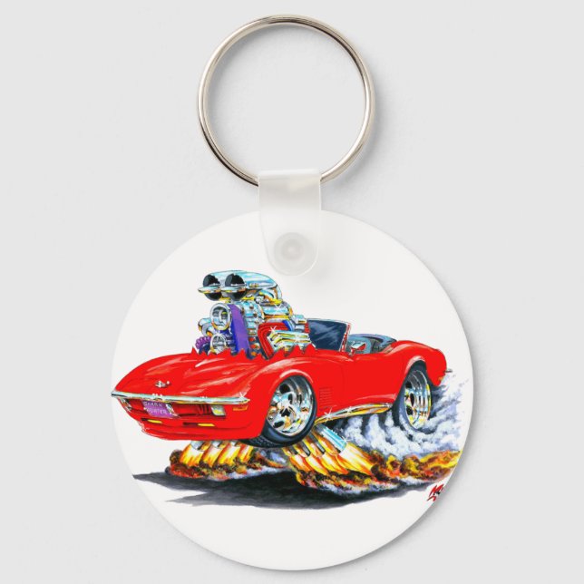 1968-72 Corvette Red Convertible Keychain (Front)