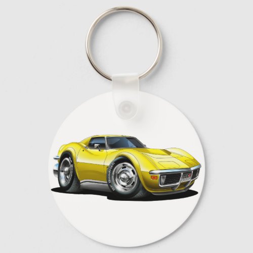 1968_72 Corvette Yellow Car Keychain
