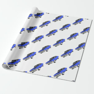 1968 Blue Muscle Car Wrapping Paper