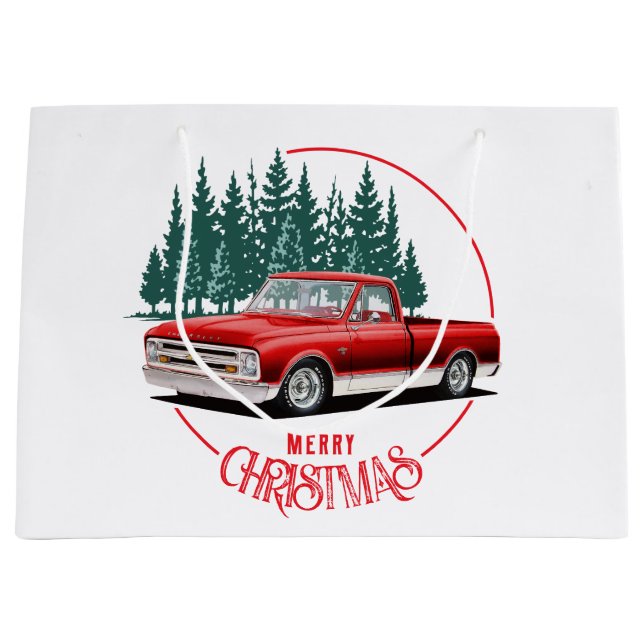 1968 C10 Holiday Truck Large Gift Bag (Front)