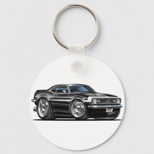 1968 Camaro Black-White Car Keychain (Front)