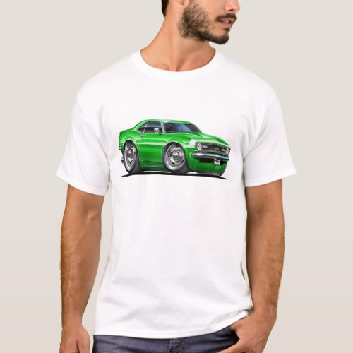 1968 Camaro Green_White Car T_Shirt