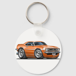 1968 Camaro Orange-White Car Keychain