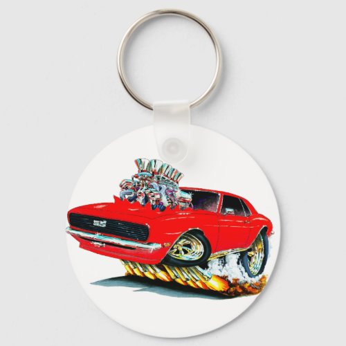 1968 Camaro Red Car Keychain