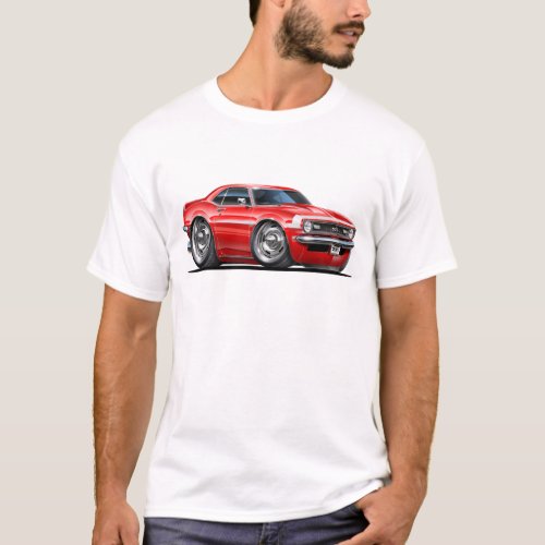 1968 Camaro Red_White Car T_Shirt