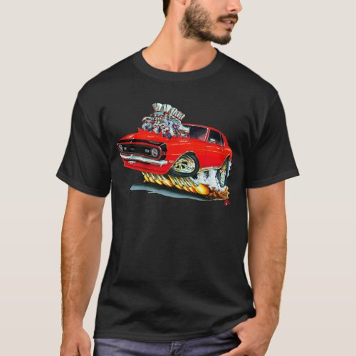 1968 Camaro SS Red_Black Car T_Shirt