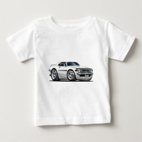 1968 Camaro White_Black Car Baby T_Shirt