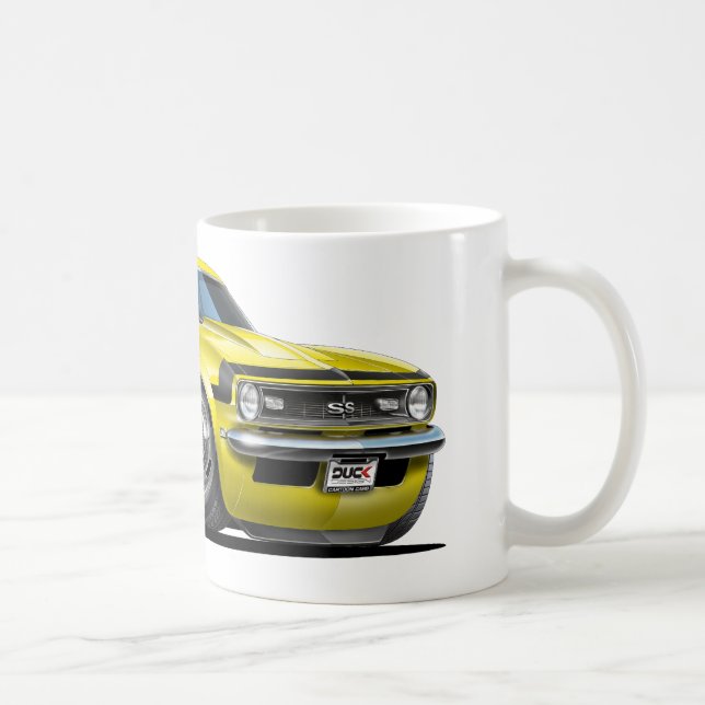 1968 Camaro Yellow-Black Car Coffee Mug (Right)