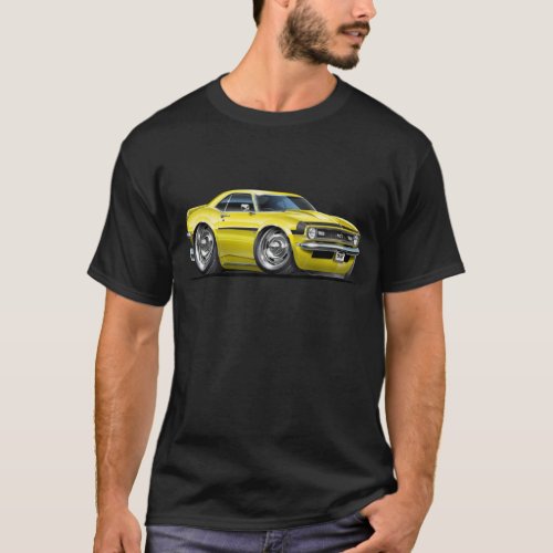 1968 Camaro Yellow_Black Car T_Shirt