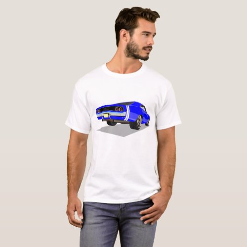 1968 Charger in Blue T_Shirt