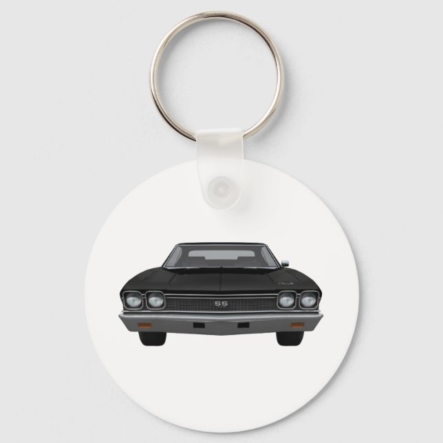 1968 Chevelle SS: Black Finish Keychain (Front)