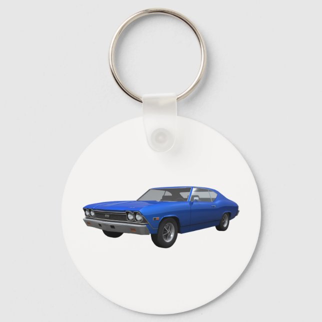 1968 Chevelle SS: Blue Finish Keychain (Front)