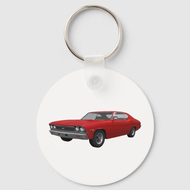 1968 Chevelle SS: Red Finish Keychain (Front)