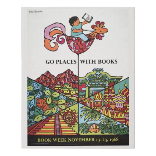 1968 Childrens Book Week Faux Canvas Print