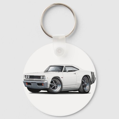 1968 Coronet RT White-Black Car Keychain