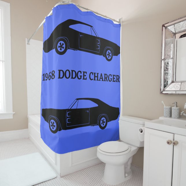 1968 Dodge Charger Muscle Car Shower Curtain (In Situ)