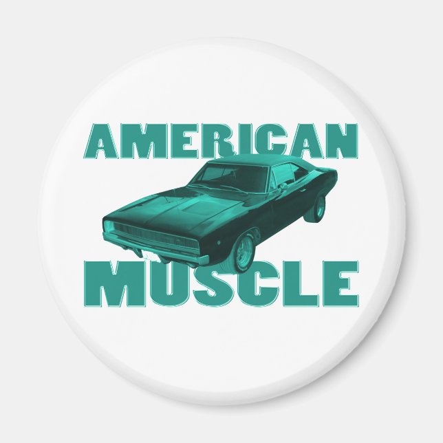1968 dodge charger r/t american muscle blue magnet (Front)