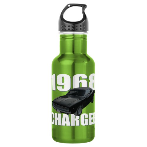 1968 dodge charger rt green water bottle
