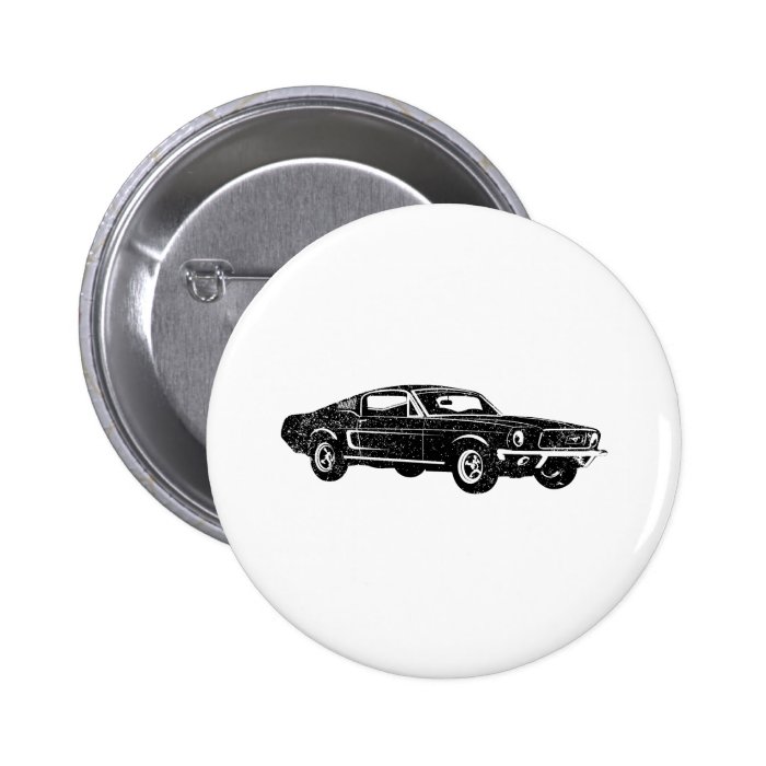 1968 Ford Mustang Fastback Pinback Button