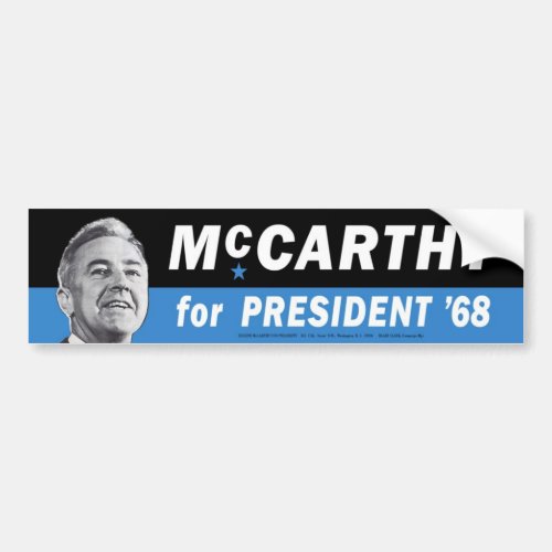 1968 Gene McCarthy for President Bumper Sticker