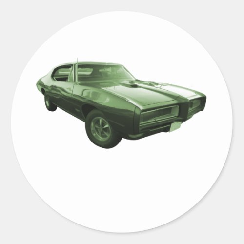 1968 GTO Muscle Car Classic Round Sticker