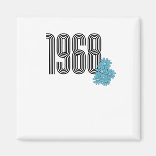 1968 Hippie Peace Sign Flower Power Aqua Magnet