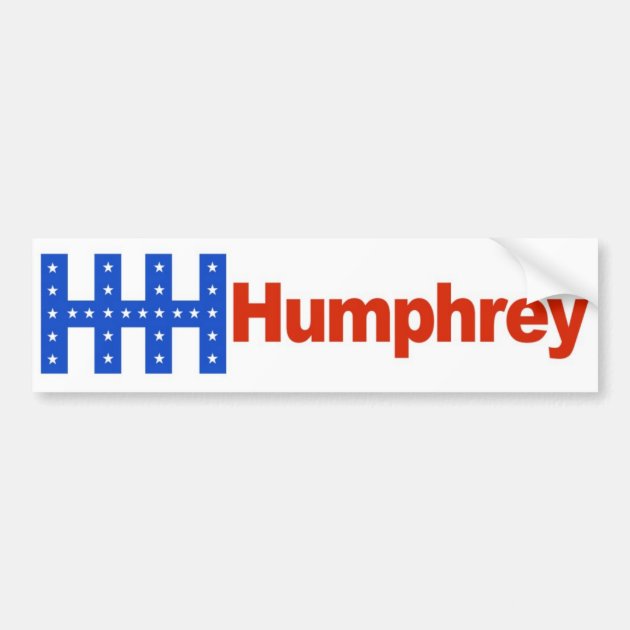 Hubert Humphrey Presidential Campaign Bumper Sticker Decal 1968 HHH President 