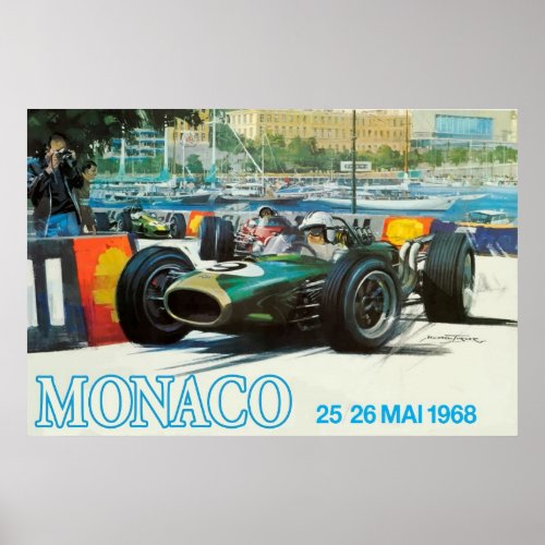 1968 Monaco Grand Prix Poster Print up to 60