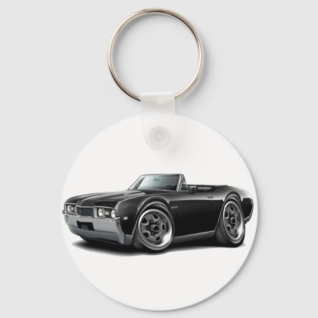 1968 Olds 442  Black Convertible Keychain (Front)