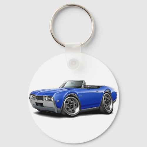 1968 Olds 442 Blue Convertible Keychain