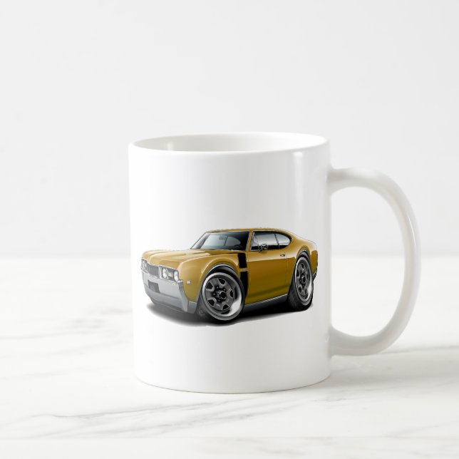 1968 Olds 442 Gold-Black Car Coffee Mug (Right)