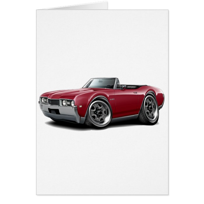 1968 Olds 442 Maroon Convertible Card