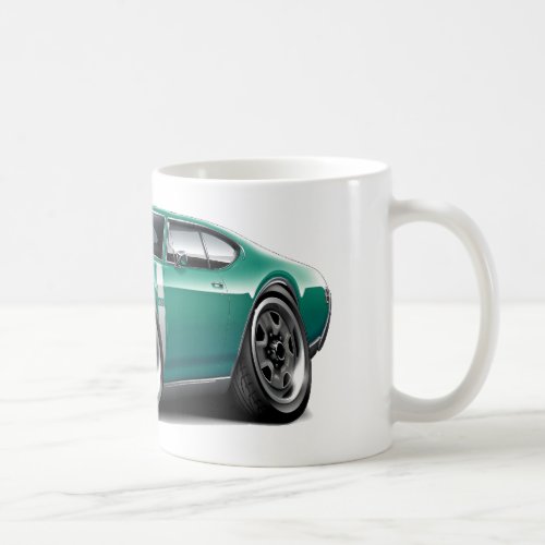 1968 Olds 442 Teal-White Car Coffee Mug