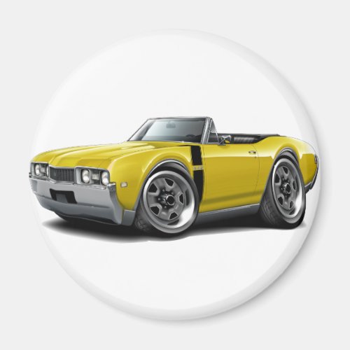 1968 Olds 442 Yellow-Black Convertible Magnet