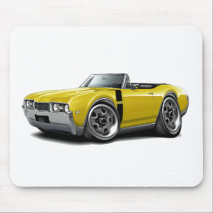 1968 Olds 442 Yellow-Black Convertible Mouse Pad