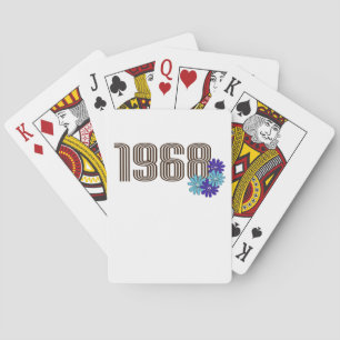 1968 Peace Sign Hippie Flower Power Aqua Purple Poker Cards