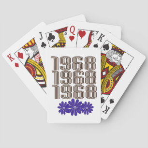 1968 Peace Sign Hippie Flower Power Purple Poker Cards