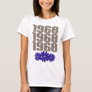 1968 Peace Sign Hippie Flower Power Purple T-Shirt