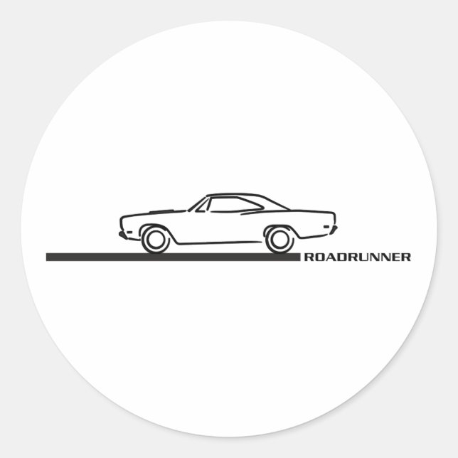 1968 Plymouth Roadrunner Classic Round Sticker (Front)