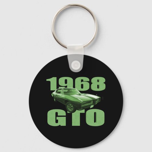 1968 Pontiac GTO Muscle Car Green Keychain