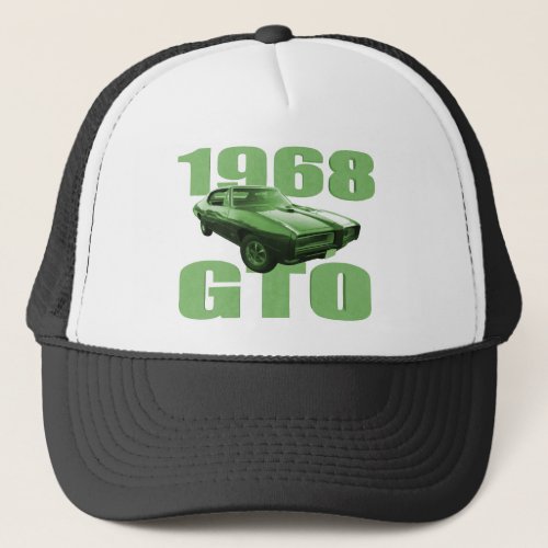 1968 Pontiac GTO Muscle Car Green Trucker Hat