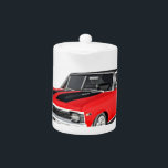 1968 Red Muscle Car Teapot<br><div class="desc">A hot and fast 1968 red muscle car</div>