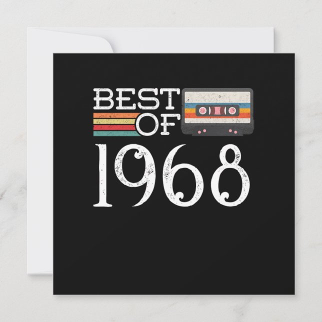 1968 Vintage 52 nd Birthday Anniversary Gift Invitation (Front)