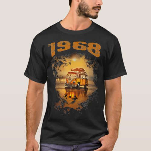 1968 Vintage Hippie Van Birthday Retro 80s 70s T_Shirt