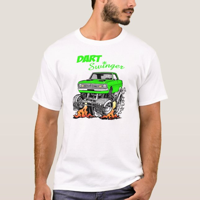 1969 1970 1971 Dart Swinger Cartoon Hot Rod T-Shirt (Front)